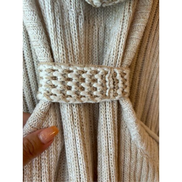 Free People Longline Hooded Sweater Vest Sz L Boho, Neutral, lagenlook - Picture 5 of 9